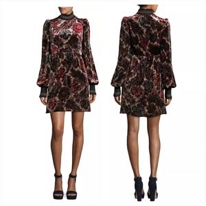 floral velvet jacquard dress